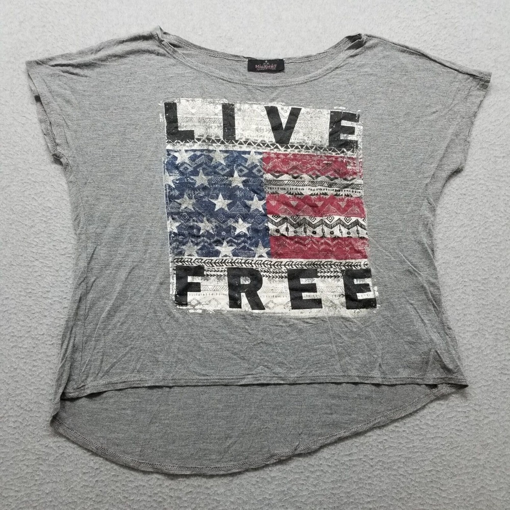 Miss Royal Shirt Womens Large Gray Short‎ Sleeve Boat Neck
